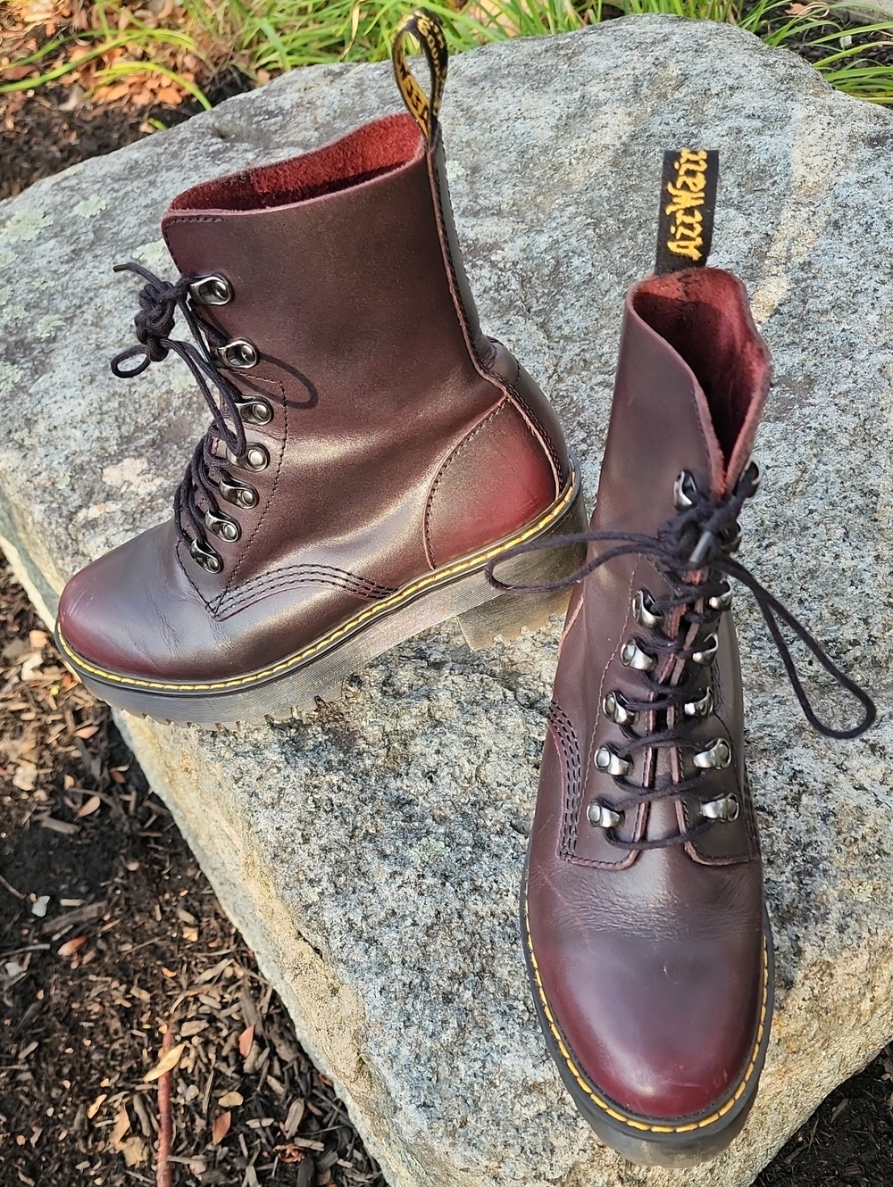 Dr. Martens Leona Boots In Oxblood size 8